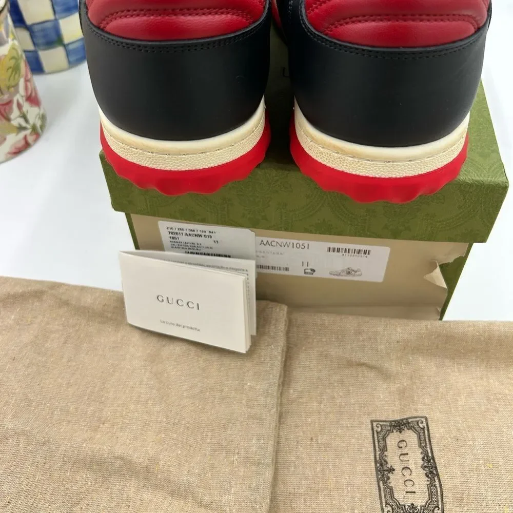 Men's Gucci Mac 80 low top leather sneakers size 11 fits 11.5 US made in Italy